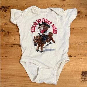 Bass Pro Shops White Infant One-Piece with Rodeo Bear Graphic
